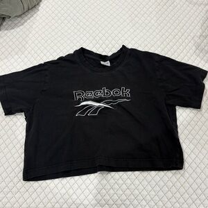 Reebok Black Graphic Cropped Top